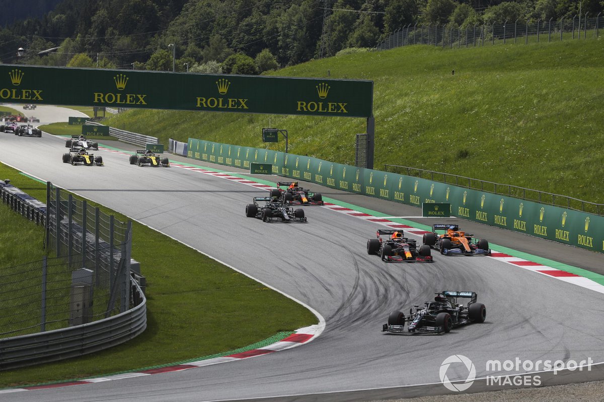 Lewis Hamilton, Mercedes F1 W11 EQ Performance, Max Verstappen, Red Bull Racing RB16, Carlos Sainz Jr., McLaren MCL35, Valtteri Bottas, Mercedes F1 W11 EQ Performance, Alex Albon, Red Bull Racing RB16