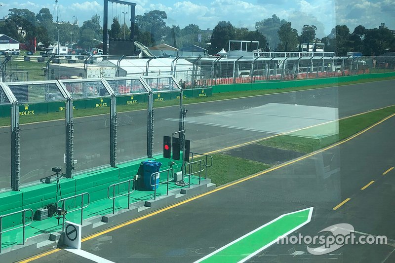 Tarmac strip at the end of the pit wall