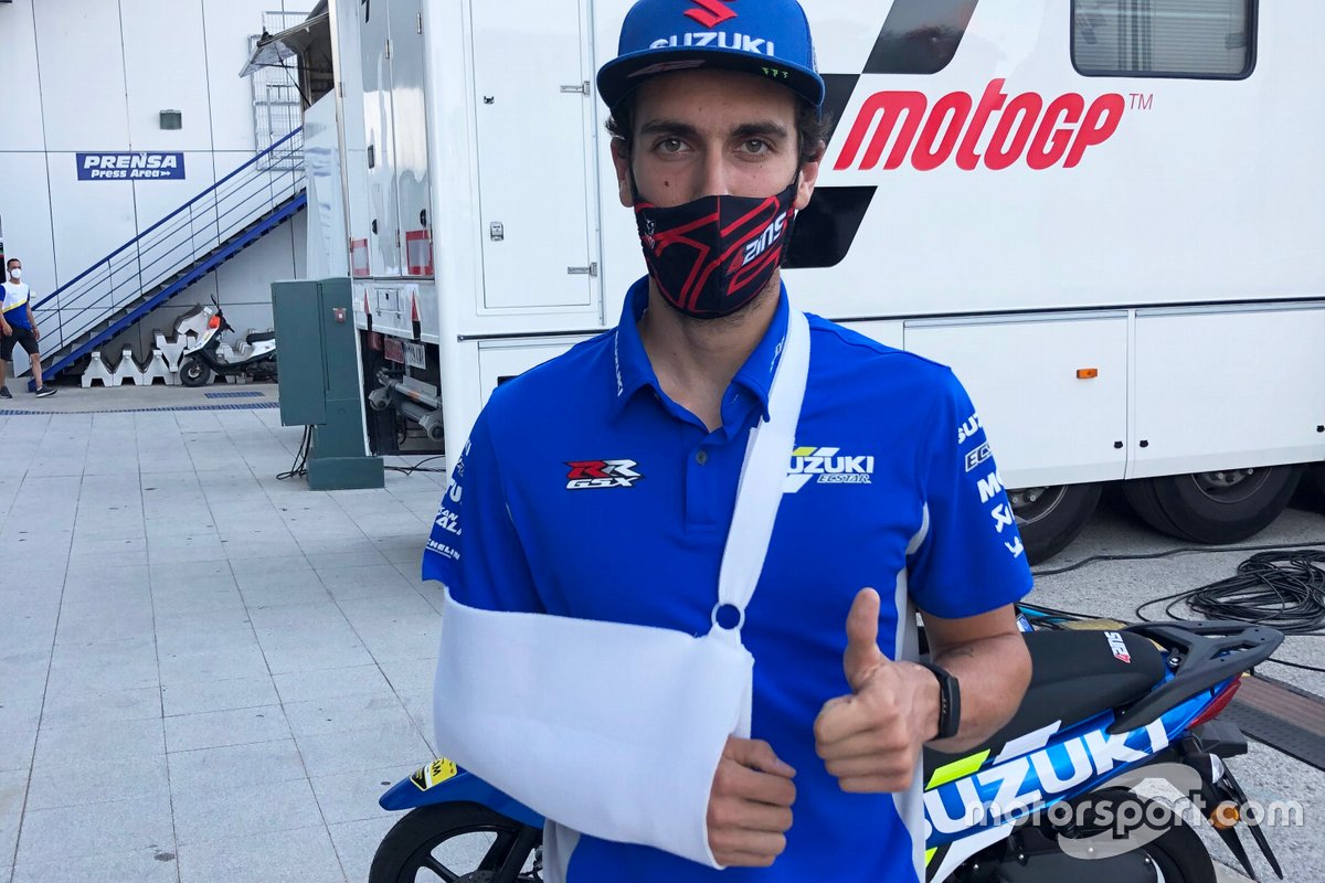 Alex Rins, Team Suzuki MotoGP, lesionado en el GP de España