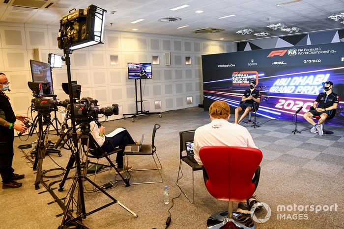 Jack Aitken, Williams Racing y Nicholas Latifi, Williams Racing, en rueda de prensa