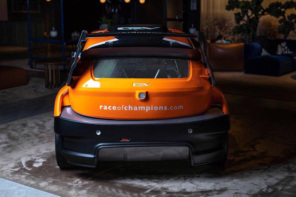 RX2e electric rallycross car in Race Of Champions livery