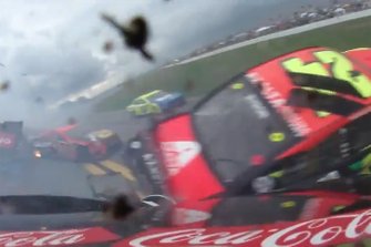 Ryan Newman's view of the multi-car accident