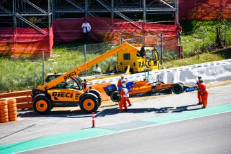 Crash Lando Norris, McLaren MCL34