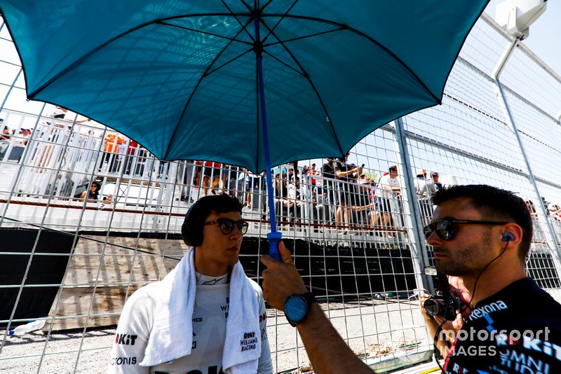 George Russell, Williams Racing, on the grid