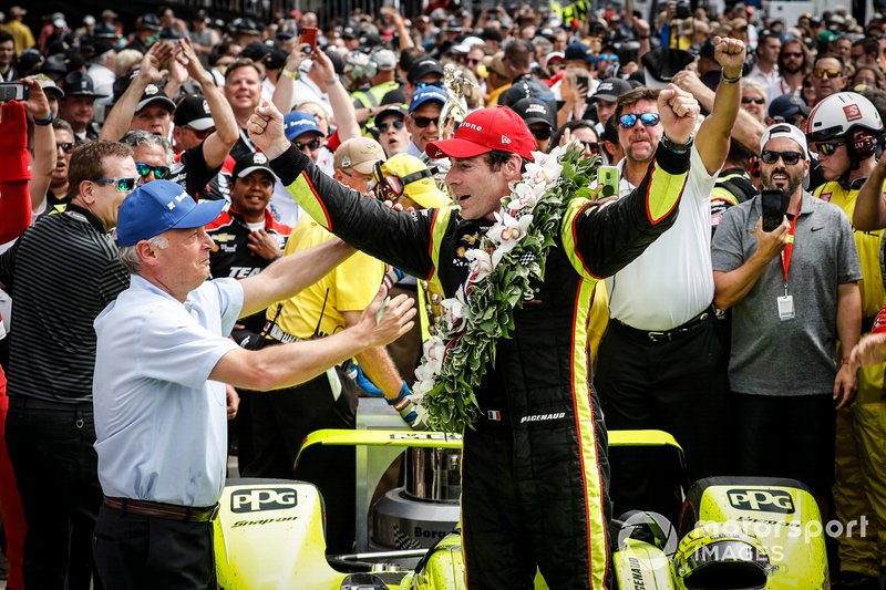Simon Pagenaud, Team Penske Chevrolet, Victory Lane