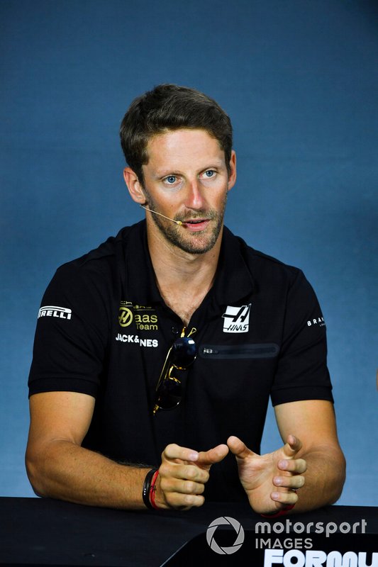 Romain Grosjean, Haas F1 lors de la conférence de presse