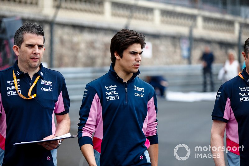 Lance Stroll, Racing Point walks the track