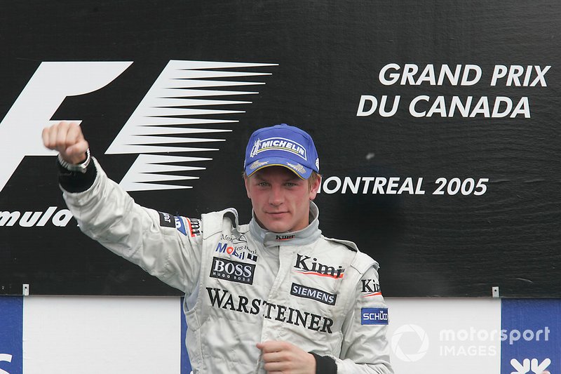 Podium: race winner Kimi Raikkonen, McLaren