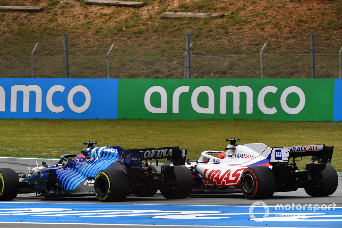 George Russell, Williams FW43B, Nikita Mazepin, Haas VF-21