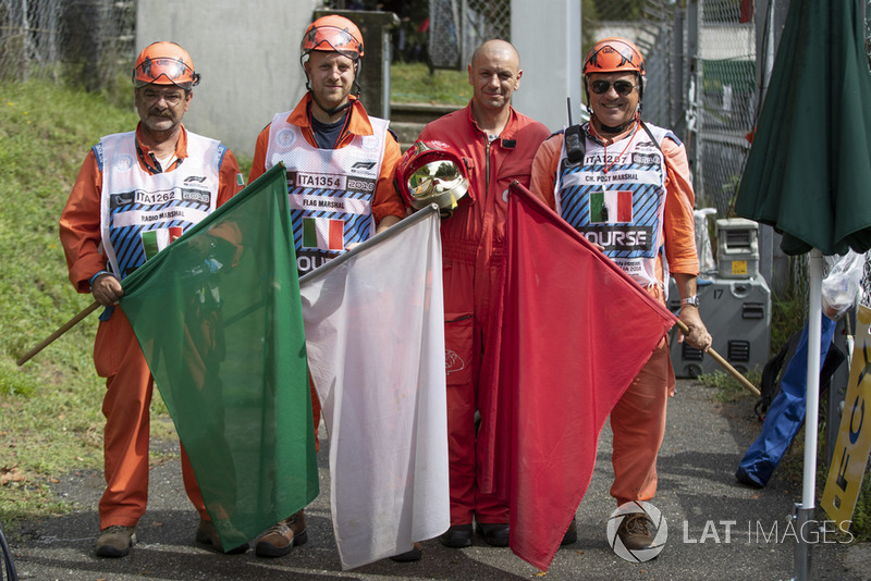 Marshals with flags 