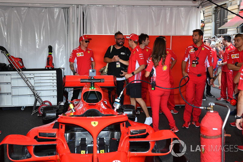 Sebastian Vettel, Ferrari and Kimi Raikkonen, Ferrari