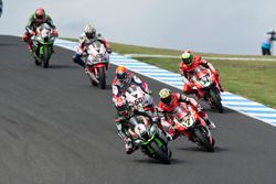 Jonathan Rea, Kawasaki Racing Team, Chaz Davies, Aruba.it Racing - Ducati Team, Michael van der Mark, Honda WSBK Team, Davide Giugliano, Aruba.it Racing - Ducati Team, Nicky Hayden, Honda WSBK Team et Tom Sykes, Kawasaki Racing Team