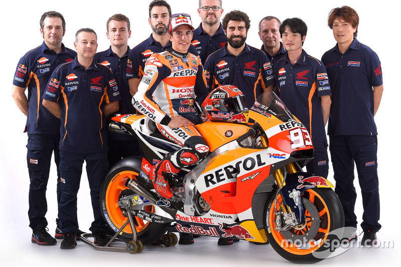 Marc Marquez, Repsol Honda Team, junto a su equipo