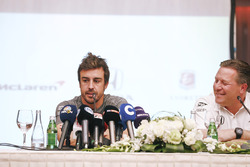 Fernando Alonso and Zak Brown, Executive Director, McLaren Technology Group, announce Fernando's deal to race in the 2017 Indianapolis 500 in an Andretti Autosport run McLaren Honda car