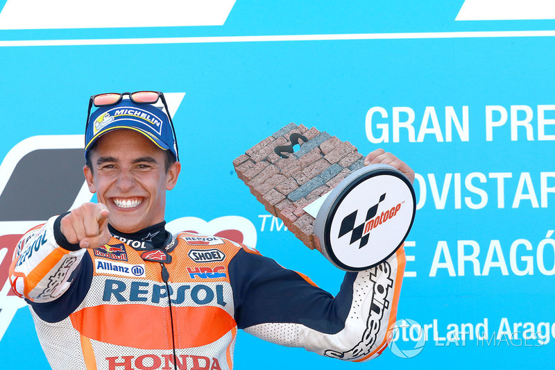 Podium : le vainqueur Marc Marquez, Repsol Honda Team