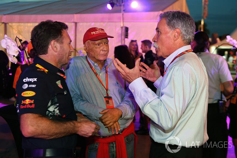 Christian Horner, Team Principal Red Bull Racing, Niki Lauda, Presidente Non-Esecutivo Mercedes AMG