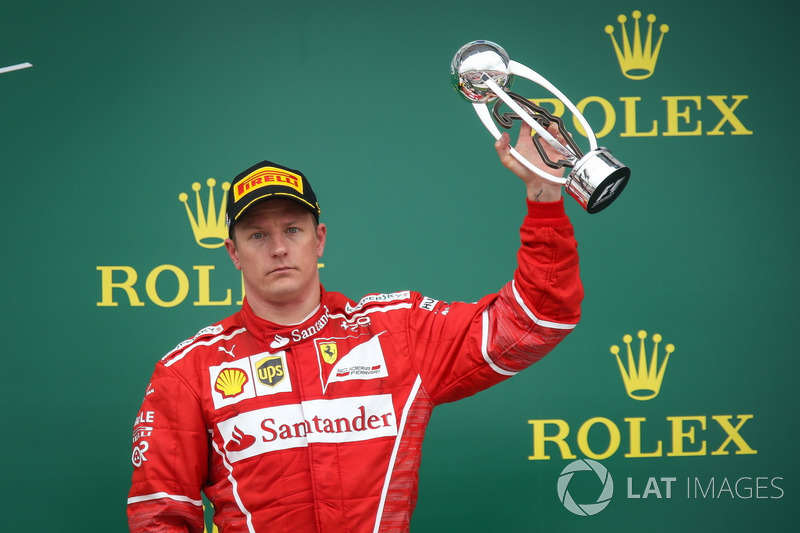 Kimi Raikkonen, Ferrari celebra en el podio