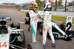 Polesitter Lewis Hamilton, Mercedes AMG F1, second place Valtteri Bottas, Mercedes AMG F1