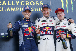 Podium: winner Mattias Ekström, EKS RX Audi S1, second place Timmy Hansen, Team Peugeot Hansen, third place Toomas Heikkinen, EKS RX Audi S1