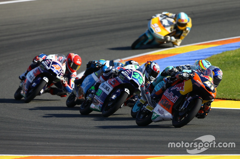 Brad Binder, Red Bull KTM Ajo, KTM; Enea Bastianini, Gresini Racing Moto3, Honda