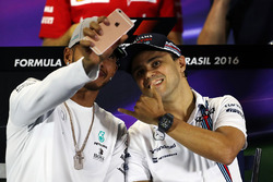 Lewis Hamilton, Mercedes AMG F1 ve Felipe Massa, Williams, FIA Basın Toplantısı