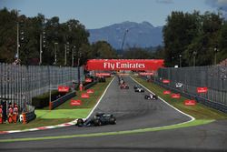 Lewis Hamilton, Mercedes-Benz F1 W08  leads at the start of the race