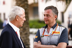 Marco Tronchetti Provera, Executive Vice Chairman and Chief Executive Officer, Pirelli, with Mario Isola, Racing Manager, Pirelli Motorsport