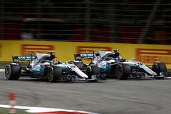 Lewis Hamilton, Mercedes AMG F1 W08, and Valtteri Bottas, Mercedes AMG F1 W08