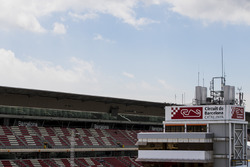 The Circuit de Catalunya race control tower and pit straight grandstand