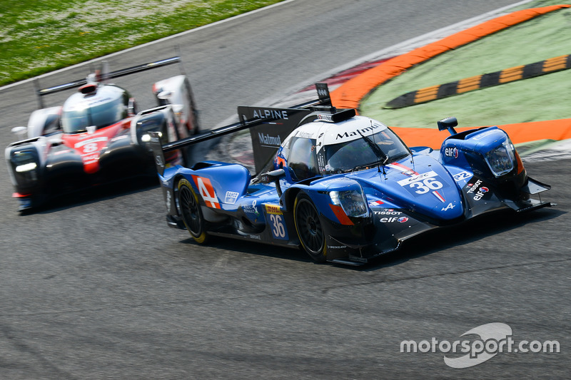 #36 Signatech Alpine A470 Gibson: Gustavo Menezes, Romain Dumas, Matt Rao, #8 Toyota Gazoo Racing Toyota TS050 Hybrid: Anthony Davidson, Nicolas Lapierre, Kazuki Nakajima