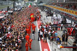Fans in pit lane