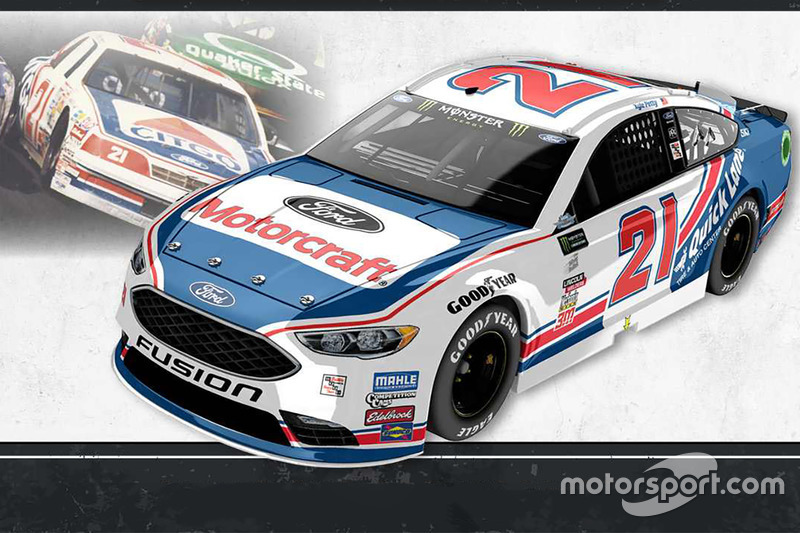 Throwback-Design: Ryan Blaney, Wood Brothers Racing Ford