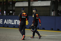 Max Verstappen, Red Bull Racing e Daniel Ricciardo, Red Bull Racing festeggiano nel parco chiuso