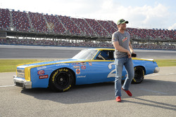 Dale Earnhardt Jr. with Dale Earnhardt's rookie car