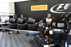 Pirelli tyre preparation area