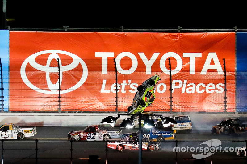 Matt Crafton, ThorSport Racing Toyota, airborne