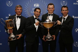 Porsche Team WEC champions Neel Jani, Marc Lieb, Romain Dumas and Fritz Enzinger, Vice President LMP1, Porsche Team