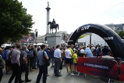 The F1 Live London circus set up around Nelsons Column in Trafalgar Square