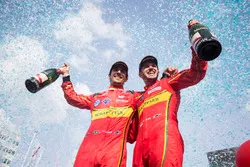 Second place Daniel Abt, ABT Schaeffler Audi Sport and third place Lucas di Grassi, ABT Schaeffler Audi Sport celebrate on the podium