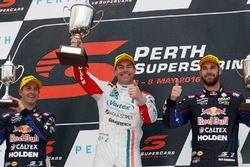 Podium: winner Craig Lowndes, Triple Eight Race Engineering Holden, second place Shane van Gisbergen, Triple Eight Race Engineering Holden, third place Jamie Whincup, Triple Eight Race Engineering Holden