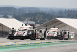 #2 Porsche Team Porsche 919 Hybrid: Romain Dumas, Neel Jani, Marc Lieb and #1 Porsche Team Porsche 919 Hybrid: Timo Bernhard, Mark Webber, Brendon Hartley