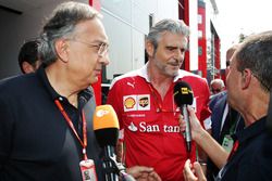 (L to R): Sergio Marchionne, Ferrari President and CEO of Fiat Chrysler Automobiles with Maurizio Ar