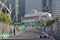 Jolyon Palmer, Renault Sport F1 Team RS16 se bloquea en la frenada