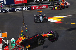 Red Bull Racing RB12 of Max Verstappen crash