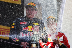 Race winner Max Verstappen, Red Bull Racing celebrates with the champagne on the podium