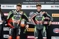 Polesitter Jonathan Rea, Kawasaki Racing; 2. Tom Sykes, Kawasaki Racing