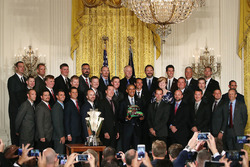 Kyle Busch, Joe Gibbs Racing Toyota meets with President Barack Obama at the White House