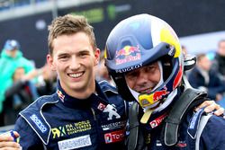 Third place Timmy Hansen, Team Peugeot Hansen, race winner Sébastien Loeb, Team Peugeot Hansen