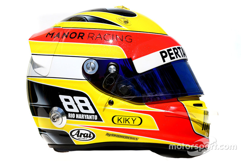 Il casco di  Rio Haryanto, Manor Racing