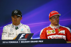 (L to R): Nico Rosberg, Mercedes AMG F1 and Kimi Raikkonen, Ferrari in the post qualifying FIA Press Conference